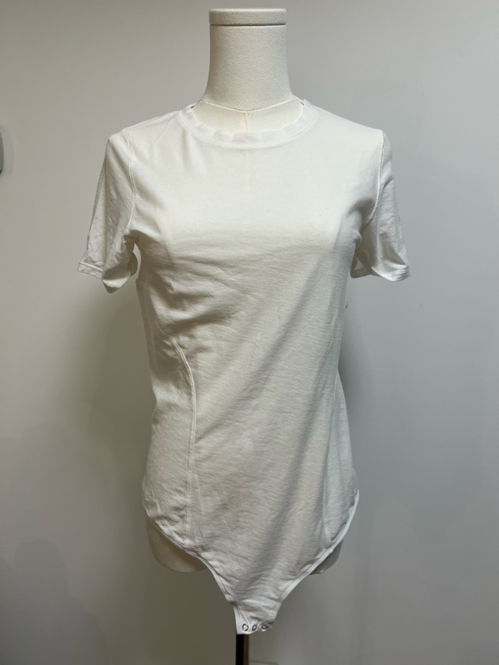 Free People White Crewneck Short-Sleeve Bodysuit